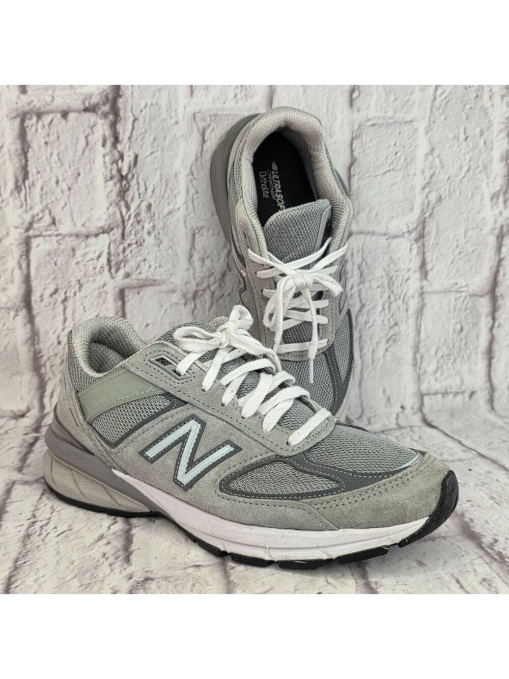 New Balance 990v5 Womens Running Shoes Sneakers Size 8.5 B Gray Suede & Mesh
